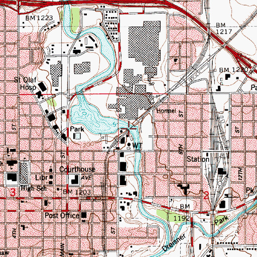 Topographic Map of Cedar River Dam, MN