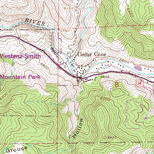 Topographic Map of Grouse Hollow, CO
