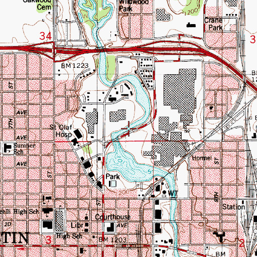 Topographic Map of Mill Pond, MN