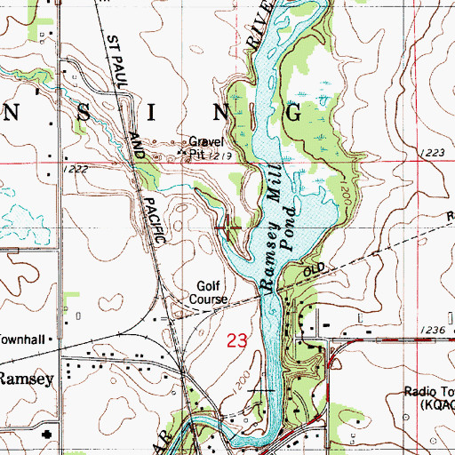 Topographic Map of Ramsey Dam, MN