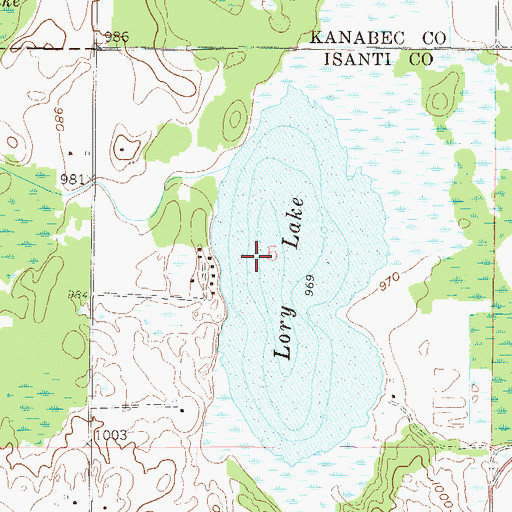 Topographic Map of Lory Lake Structure One Dam, MN