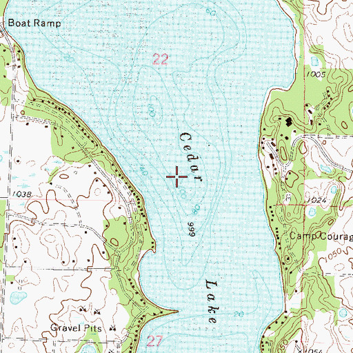 Topographic Map of Cedar Lake, MN