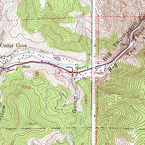 Topographic Map of Dickson Gulch, CO