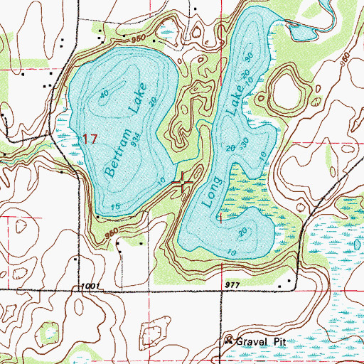Topographic Map of Bertram Lake, MN