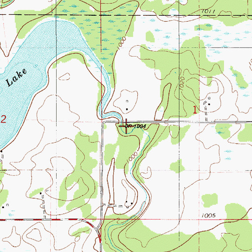 Topographic Map of Mud Lake Dam, MN