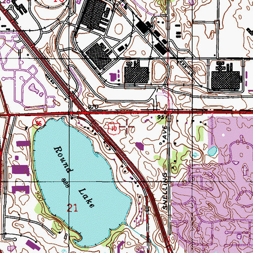 Topographic Map of Round Lake Dam, MN