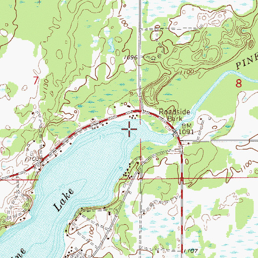 Topographic Map of Big Pine Lake Dam, MN