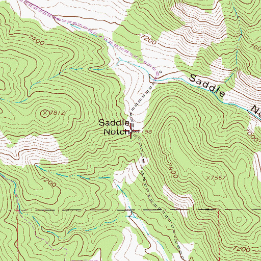 Topographic Map of Saddle Notch, CO