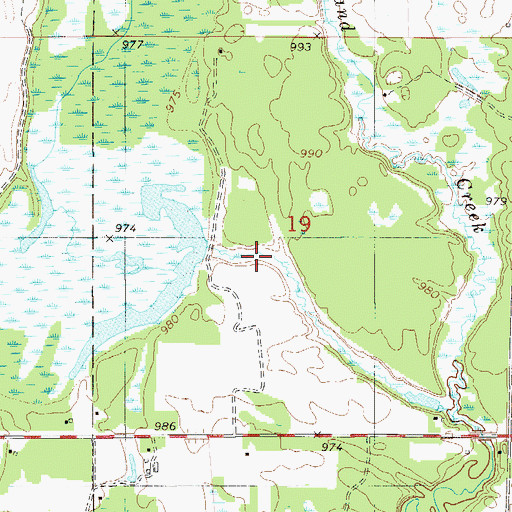 Topographic Map of Harmon Wetland Dam, MN