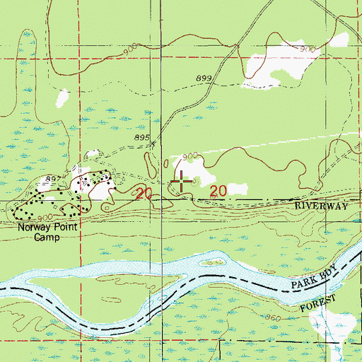 Topographic Map of Clayton Lake Dam, MN