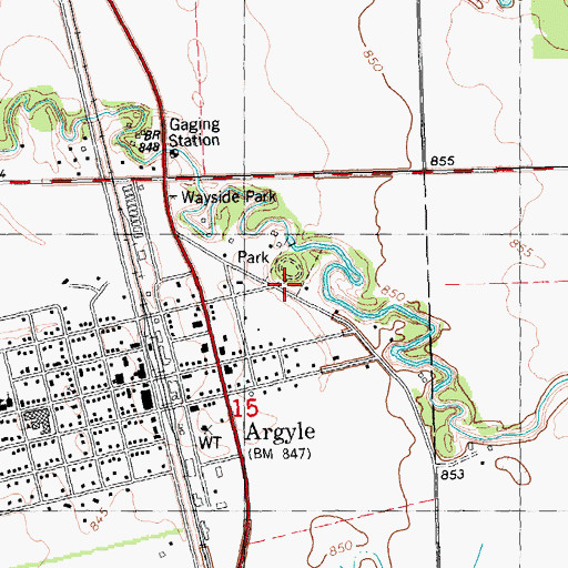 Topographic Map of Middle River Dam, MN