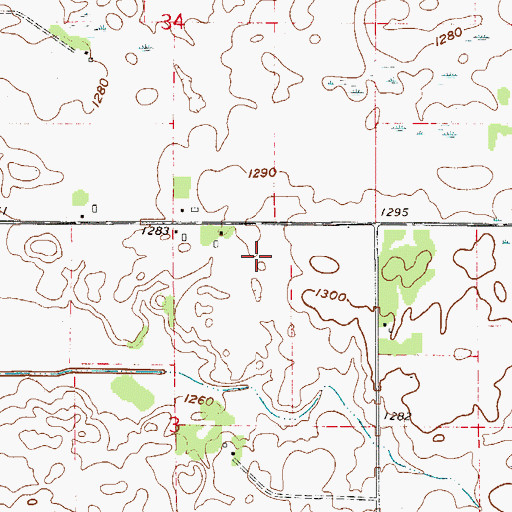 Topographic Map of Moonan Marsh, MN