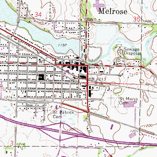 Topographic Map of Sauk River Dam, MN