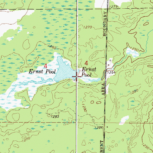 Topographic Map of Ernst Pool Dam, MN