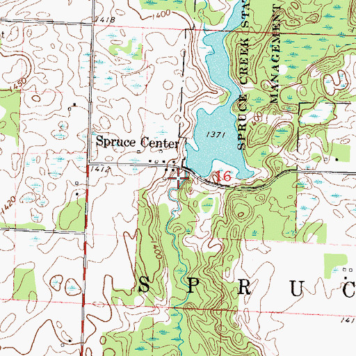 Topographic Map of Spruce Creek Dam, MN