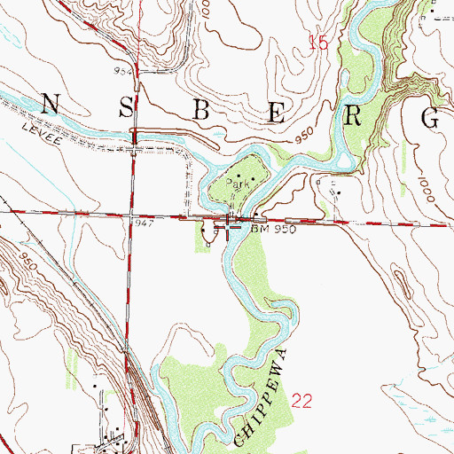 Topographic Map of Watson Sag, MN