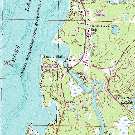 Topographic Map of Pine River Reservoir, MN