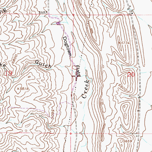 Topographic Map of Rattlesnake Gulch, CO