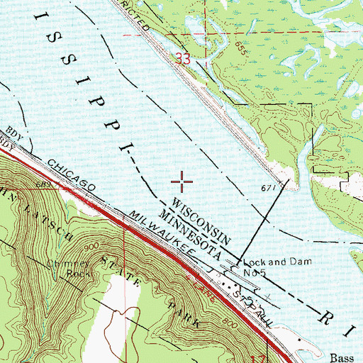 Topographic Map of Pool 5, MN