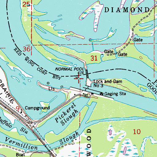 Topographic Map of Pool 3, MN