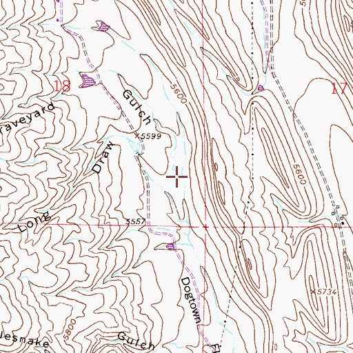 Topographic Map of Graveyard Gulch, CO