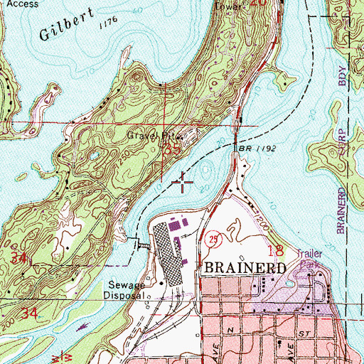 Topographic Map of Rice Lake, MN