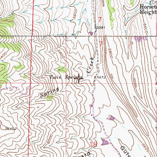 Topographic Map of Twin Springs, CO