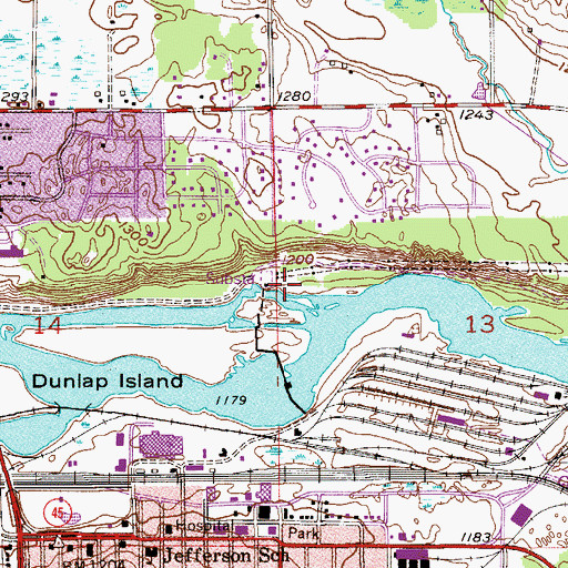 Topographic Map of Knife Falls Dam, MN