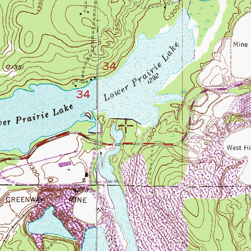 Topographic Map of Prairie River Dam, MN