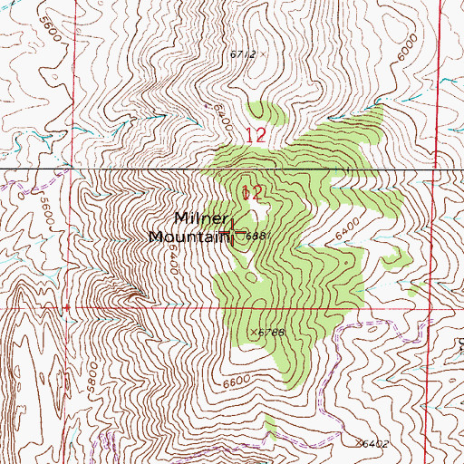 Topographic Map of Milner Mountain, CO