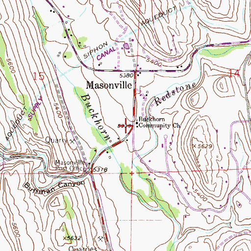 Topographic Map of Buckhorn Presbyterian Church, CO