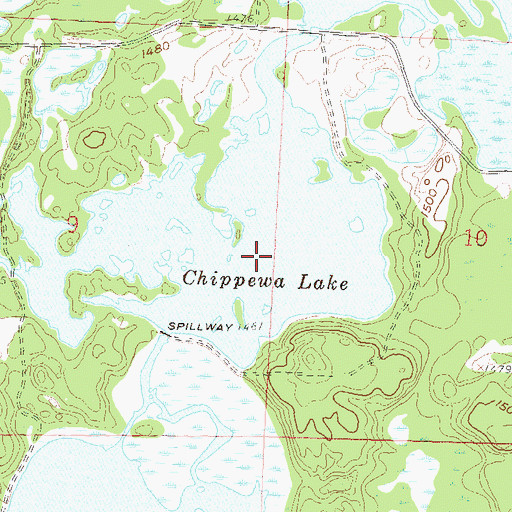 Topographic Map of Chippewa Dam, MN