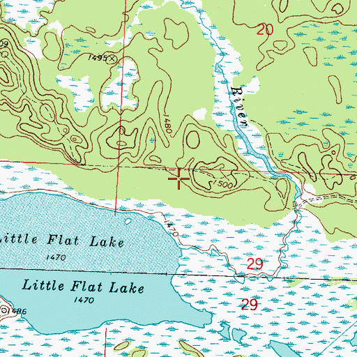 Topographic Map of Ogemash Reservoir, MN