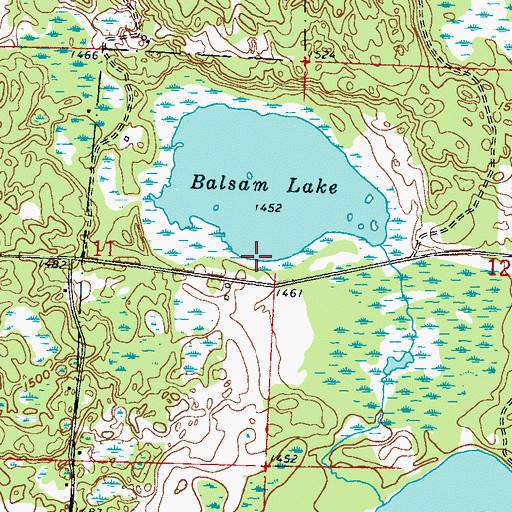 Topographic Map of Balsam Lake Dam, MN