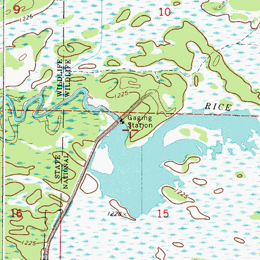 Topographic Map of Rice River Pool Dam, MN
