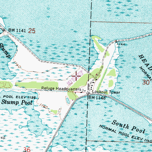 Topographic Map of Headquarters Pool, MN