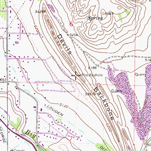 Topographic Map of The Keyhole, CO