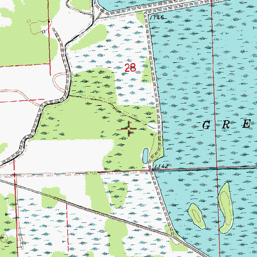 Topographic Map of Lansing Parker Reservoir, MN