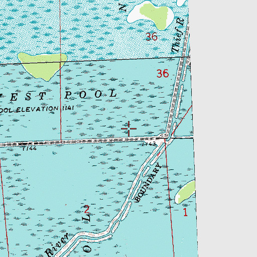 Topographic Map of Pool Three Dam, MN
