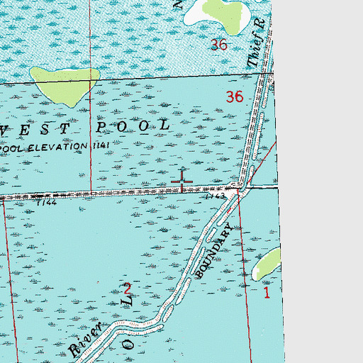 Topographic Map of Northwest Pool, MN