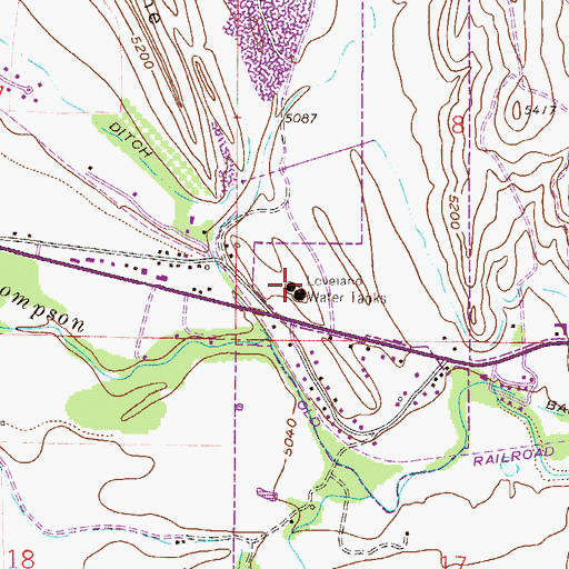Topographic Map of Loveland Water Tanks, CO