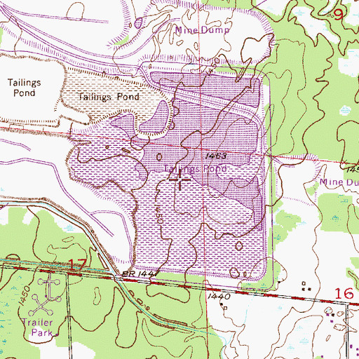 Topographic Map of Whitney Clearwater Basin, MN