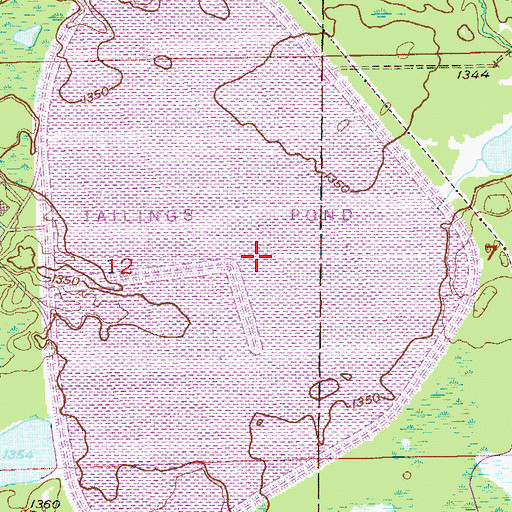 Topographic Map of Eveleth Taconite Tailings Basin, MN