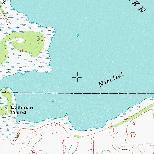 Topographic Map of Swan Lake Dam, MN