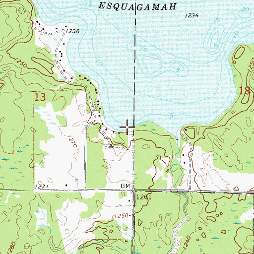 Topographic Map of Little Willow River Dam, MN