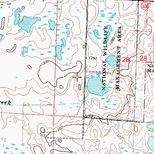 Topographic Map of Tamarac Wetland Dam, MN