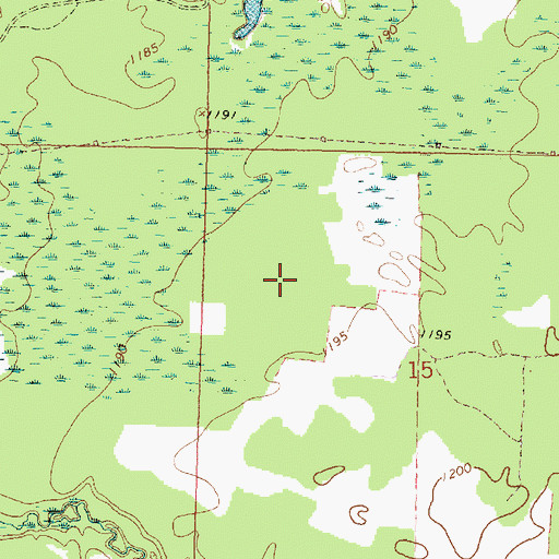 Topographic Map of Browns Lake, MN