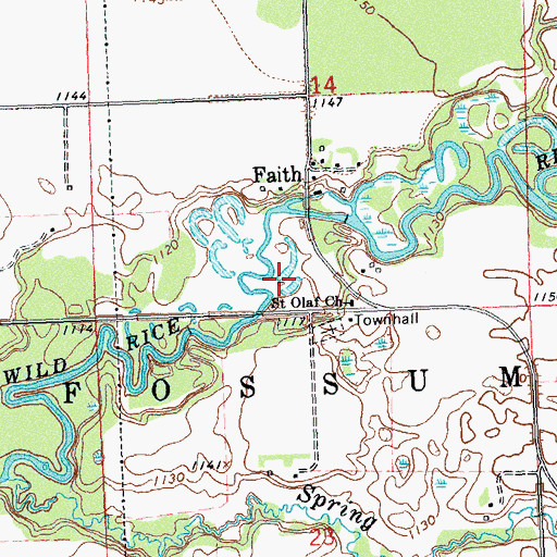 Topographic Map of Faith Dam, MN