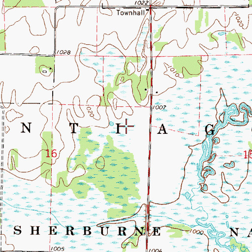 Topographic Map of Sherburne National Wildlife Refuge Dam, MN