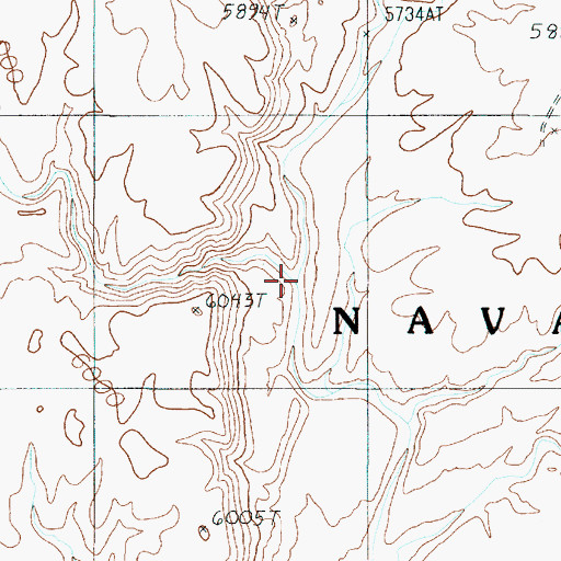 Topographic Map of Bodaway Water, AZ